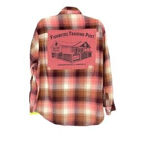 Upcycled Flannel Shirt Shacket Womens Large Boho Vintage Inspired Cottage Retro
